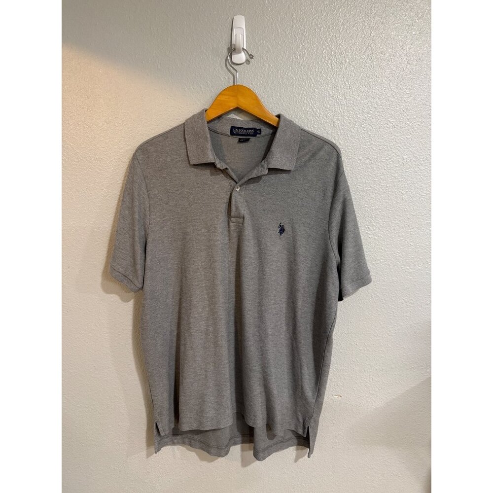 U.S. Polo Assn Performance Pique Polo Shirt Mens XL Grey Short Sleeve Logo
